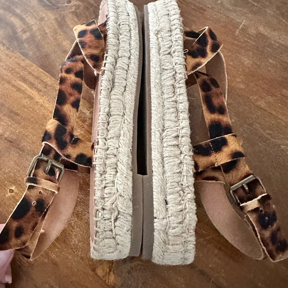 Madewell asymmetrical espadrille sandals in calf‎ hair ladies size 8 NEW AM198